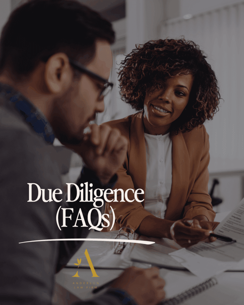 Due diligence before buying a business FAQs discussed between attorney and client